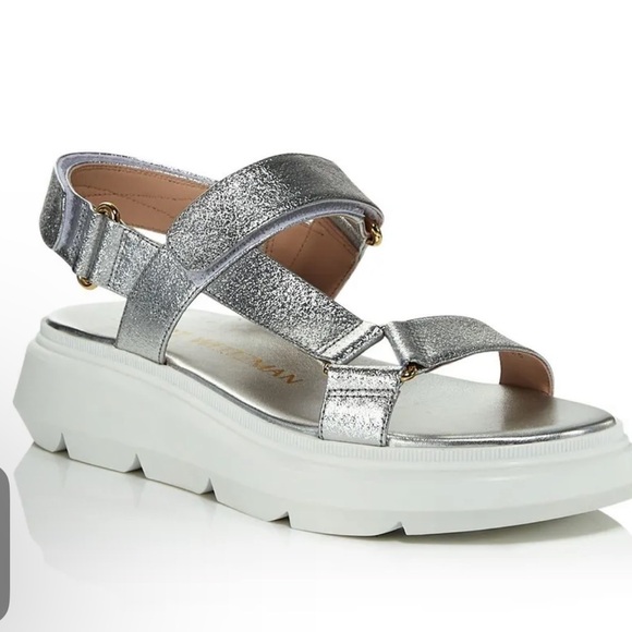 Stuart Weitzman Women’s Silver Zoelie Sandals Size 8.5 - Picture 8 of 8